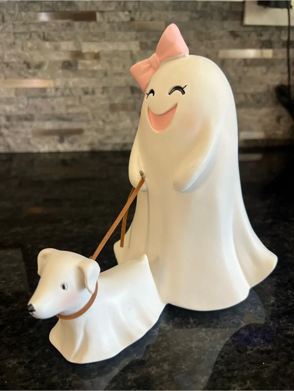ADORABLE!! Girl Ghost Walking Pet Dog Ghost